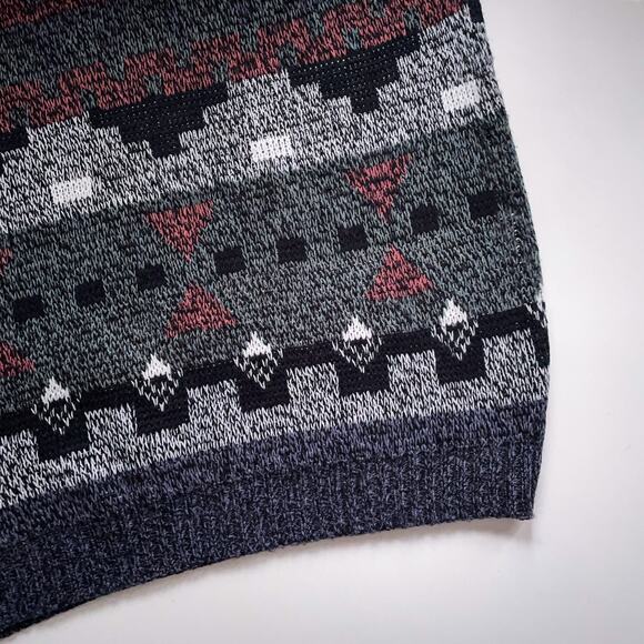 Grandpacore 90s Grunge Sweater Cabincore Indie Dark Academia Aztec Oversized XL - Picture 9 of 10